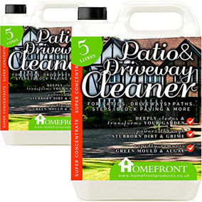 Homefront Patio and Driveway Cleaner - Deeply Cleans to Remove Dirt, Grime and Stains - Easy to Use Fluid (10 Litres)