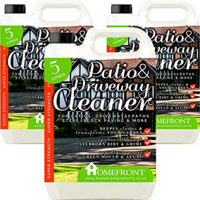 Homefront Patio and Driveway Cleaner - Deeply Cleans to Remove Dirt, Grime and Stains - Easy to Use Fluid (15 Litres)