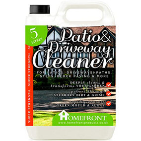 Homefront Patio and Driveway Cleaner - Deeply Cleans to Remove Dirt, Grime and Stains - Easy to Use Fluid (5 Litres)