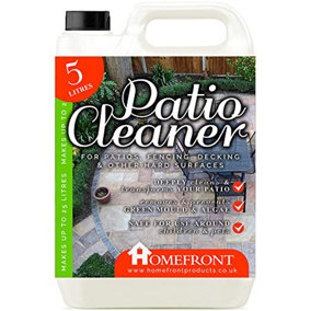Homefront Patio Cleaner - Concentrated Formula to Remove Dirt, Grime, Mould and Algae - Easy to Use Fluid (5 Litres)