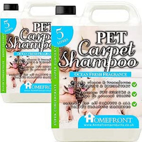 Homefront Pet Carpet Shampoo - Deeply Cleans to Remove Dirt, Nasty Odours and Stains, Breaks Down Urine Salts and Pet Deposits 10L