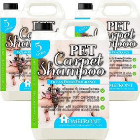 Homefront Pet Carpet Shampoo - Deeply Cleans to Remove Dirt, Nasty Odours and Stains, Breaks Down Urine Salts and Pet Deposits 15L