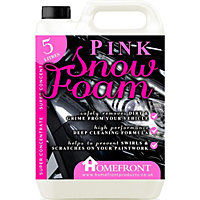 Homefront Pink Coloured Snow Foam Car Shampoo - Produces Super Thick Foam - Vehicle Cleaning Detailing Strawberry Fragrance 5L