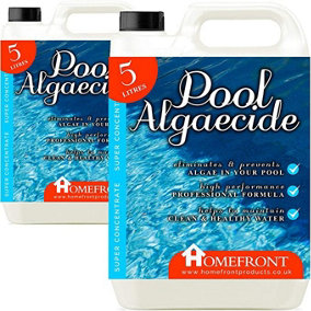 Homefront Pool Algaecide - Removes Algae From Pools, Hot Tubs and Spas - Prevents Regrowth for Hygienic and Cleaner Water 10L