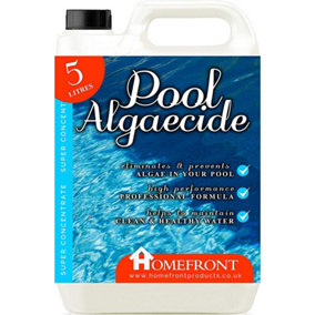 Homefront Pool Algaecide - Removes Algae From Pools, Hot Tubs and Spas - Prevents Regrowth for Hygienic and Cleaner Water 5L