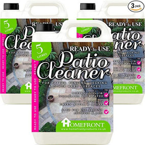 Homefront Ready to Use Patio Cleaner - Easy to Use Fluid Deeply Cleans to Remove Dirt & Grime 15L