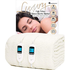 Homefront SuperKing Size Luxury Fleece Electric Blanket With Digital Control, 9 Heat Settings and Timer Setting
