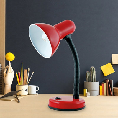 HomeLife 35w 'Classic' Flexi Desk Lamp - Cardinal Red