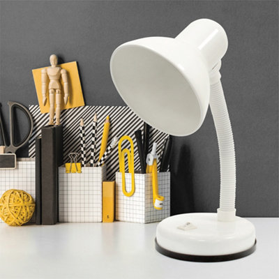 HomeLife 35w 'Classic' Flexi Desk Lamp Diamond White DIY at B&Q