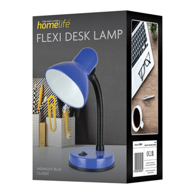 HomeLife 35w 'Classic' Flexi Desk Lamp - Midnight Blue