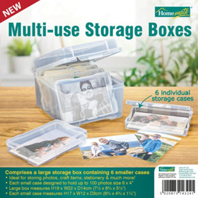 Photo Storage Boxes 7x5 Photograph Organiser Multi Coloured - 600