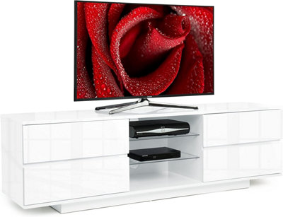 Homeology Avitus Premium High Gloss White with 4-White Drawers and 2 Shelves up to 65" LED/OLED/LCD TV Cabinet