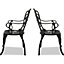 Homeology Bangui Black 2-Large Garden and Patio Chairs with Armrests in Cast Aluminium