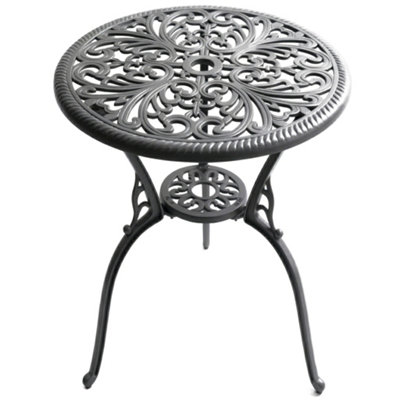 Homeology BANGUI Grey Garden and Patio Cast Aluminium Bistro Table