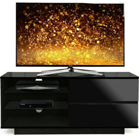 Homeology Gallus Gloss Black with 2-Black Drawers and 2 Shelves up to 55"LED, LCD, Plasma Cabinet TV Stand