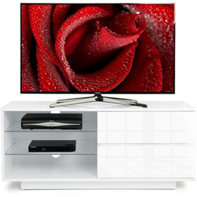 Homeology Gallus Gloss White with 2-White Drawers and 2 Shelves up to 55" LED/OLED/LCD TV Cabinet