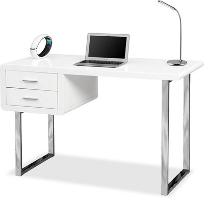 White and chrome office shop desk