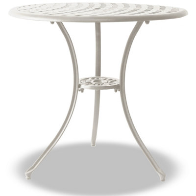 Homeology OSHOWA Garden and Patio White Cast Aluminium Bistro Table