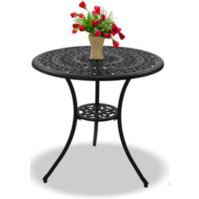 Homeology POSITANO Black Garden and Patio Cast Aluminium Bistro Table