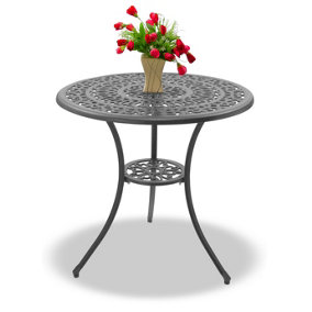 Homeology POSITANO Garden and Patio Grey Cast Aluminium Bistro Table