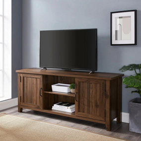 Homeology RANCH Walnut Dual Compartment Storage 6-Shelf up to 65inch Flat Screen TV Cabinet