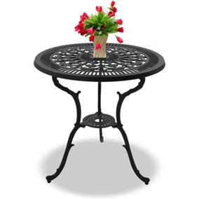 Homeology TABREEZ Black Garden and Patio Cast Aluminium Bistro Table