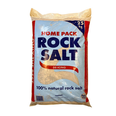 Homepack De-Icing Rock Salt 25kg x 1, Fast Melting Ice and Snow Remover ...