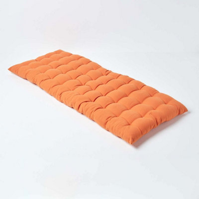 Homescapes 2 Seater Burnt Orange Bench Cushion With 100% Cotton Cover ...