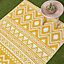 Homescapes Anna Aztec Yellow & White Outdoor Rug, 180 x 270 cm