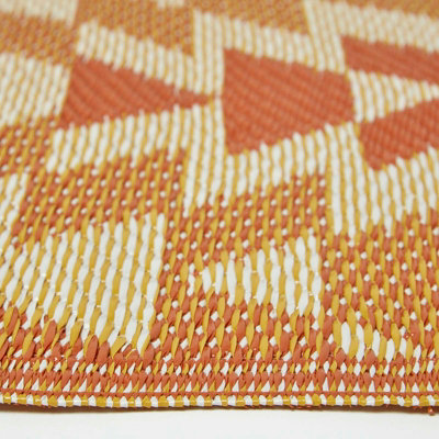 Homescapes Anya Aztec Orange Outdoor Rug, 180 x 270 cm