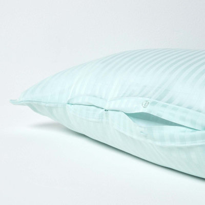 Homescapes Aqua Blue Egyptian Cotton Super Soft V Shaped Pillowcase 330 TC