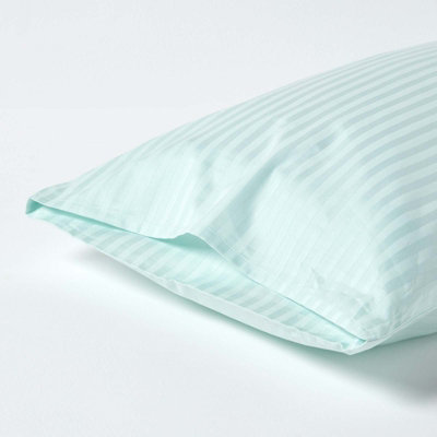Homescapes Aqua Blue Egyptian Cotton Ultrasoft Housewife Pillowcase 330 TC, King Size