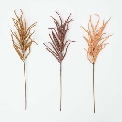 Homescapes Artificial Autumn Heather Set of 3 Multi-Coloured, 82 cm Tall