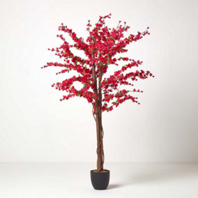 Homescapes Artificial Blossom Tree - Cerise Pink Silk Flowers - 5 Feet