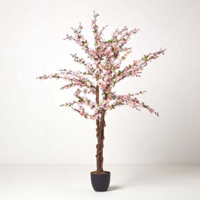 Homescapes Artificial Blossom Tree with Light Pink Silk Flowers - 5 Feet