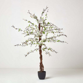 Homescapes Artificial Blossom Tree with White Silk Flowers - 5 Feet