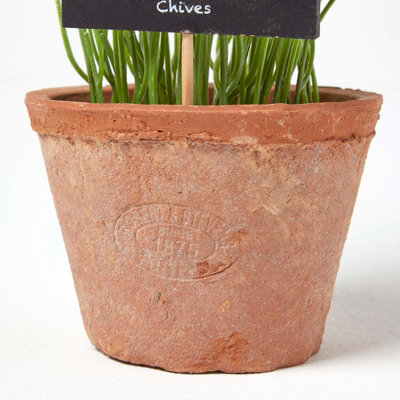 Homescapes Artificial Chive Plant in Decorative Pot