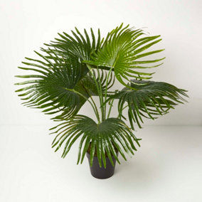 Homescapes Artificial Fan Palm Tree in Pot, 80 cm Tall