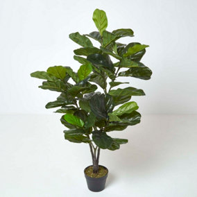 Homescapes Artificial Fiddle Leaf Fig Tree in Pot, 120 cm Tall