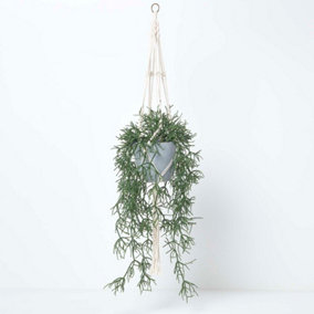 Homescapes Artificial Hanging Basket Green Rhipsalis Plant, 116 cm