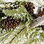 Homescapes Artificial Replica Pine Branch Christmas Swag with Robins Nests
