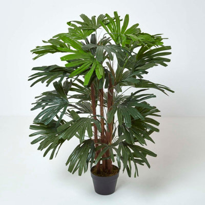 Homescapes Artificial Rhapis Excelsa Palm Tree, 120 cm Tall