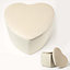 Homescapes Arundel Heart-Shaped Velvet Footstool with Storage, Cream