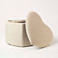 Homescapes Arundel Heart-Shaped Velvet Footstool with Storage, Cream