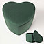 Homescapes Arundel Heart-Shaped Velvet Footstool with Storage, Emerald