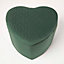 Homescapes Arundel Heart-Shaped Velvet Footstool with Storage, Emerald