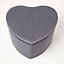 Homescapes Arundel Heart-Shaped Velvet Footstool with Storage, Grey