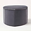 Homescapes Arundel Heart-Shaped Velvet Footstool with Storage, Grey