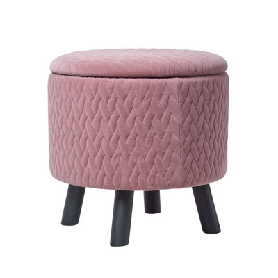 Pink velvet 2024 storage stool