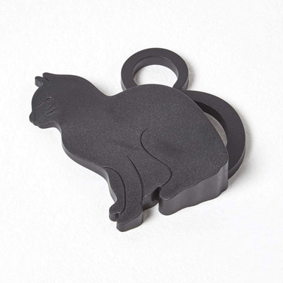 Homescapes Black Cat Door Stopper Wedge